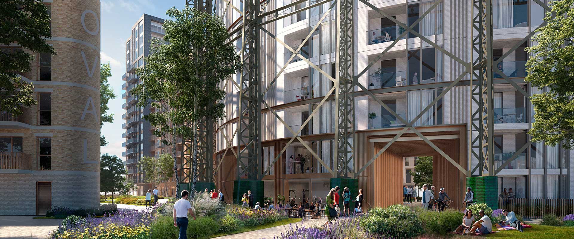 A CGI of Oval Village