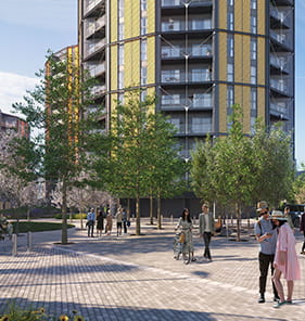 CGI image of the community at Regent's View