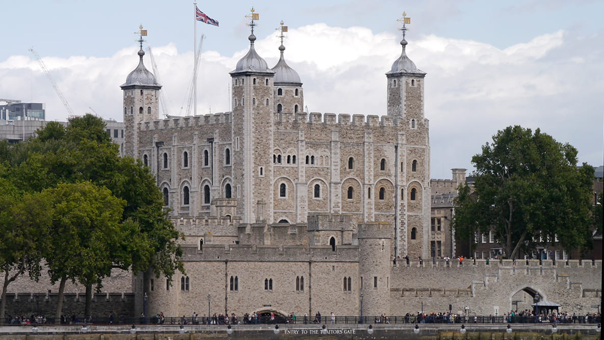 External view of the Tower of London.