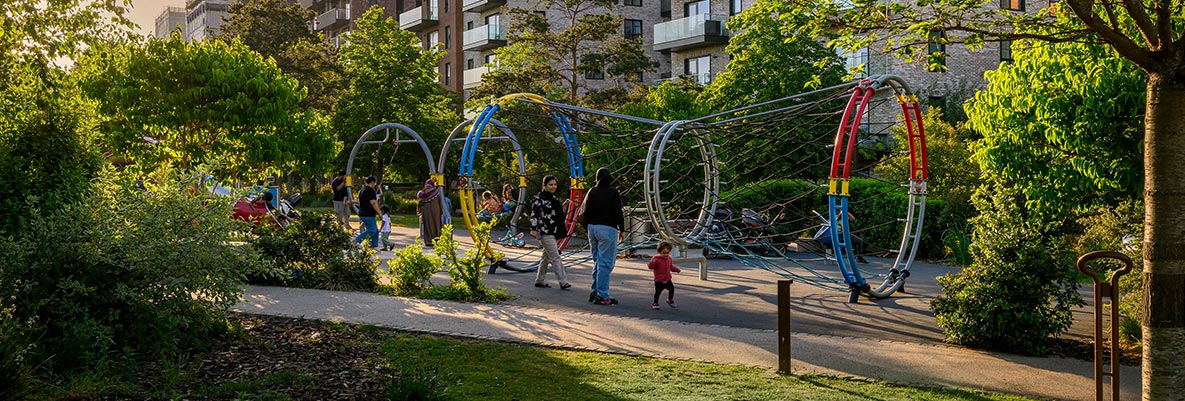 Exterior development photography and greenery at The Green Quarter