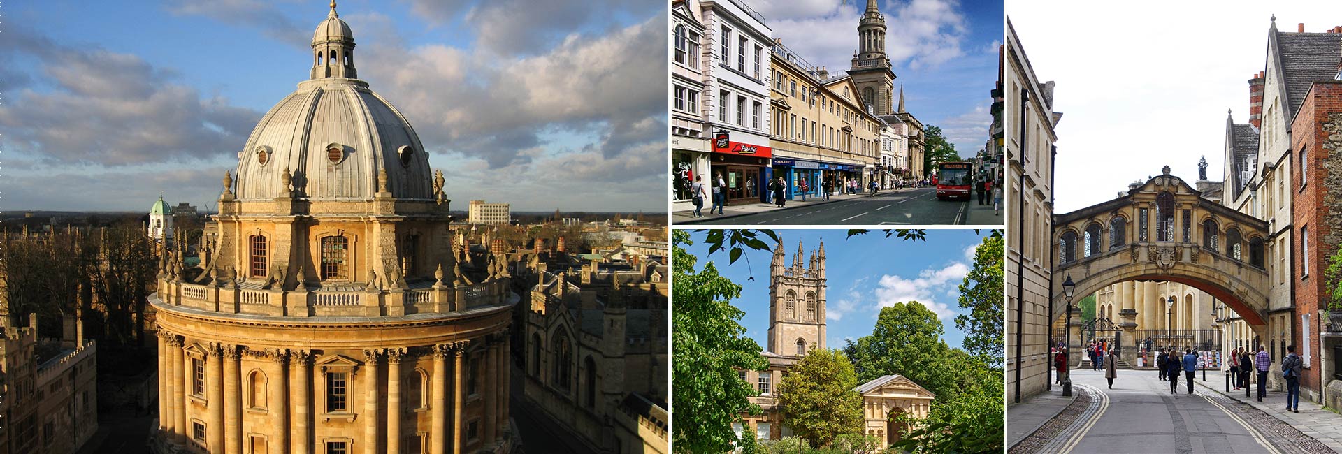 Header image montage with several pictures around Oxford