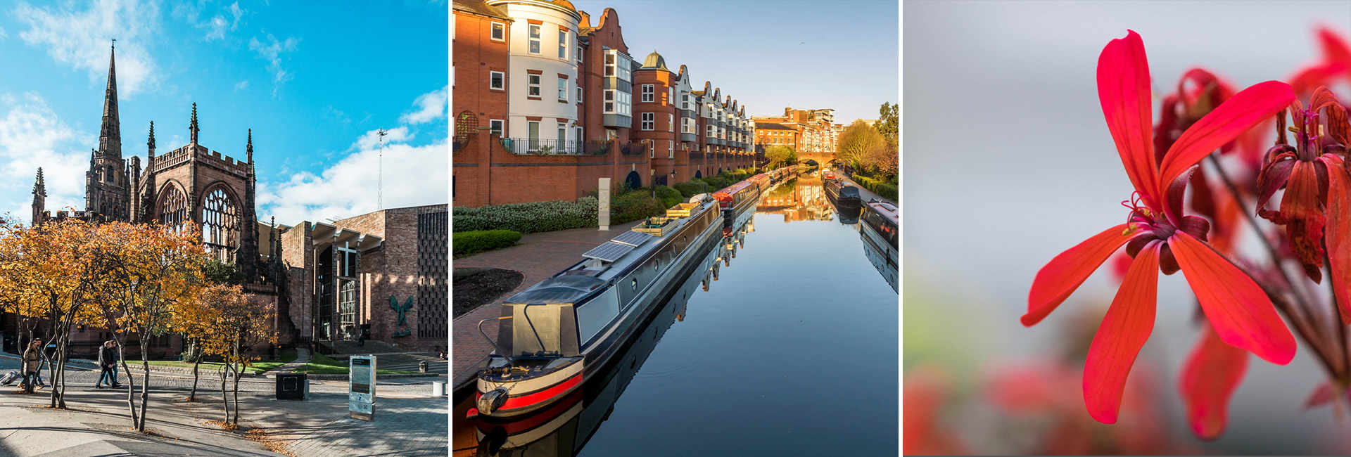 Three images of different things to do in the West Midlands.