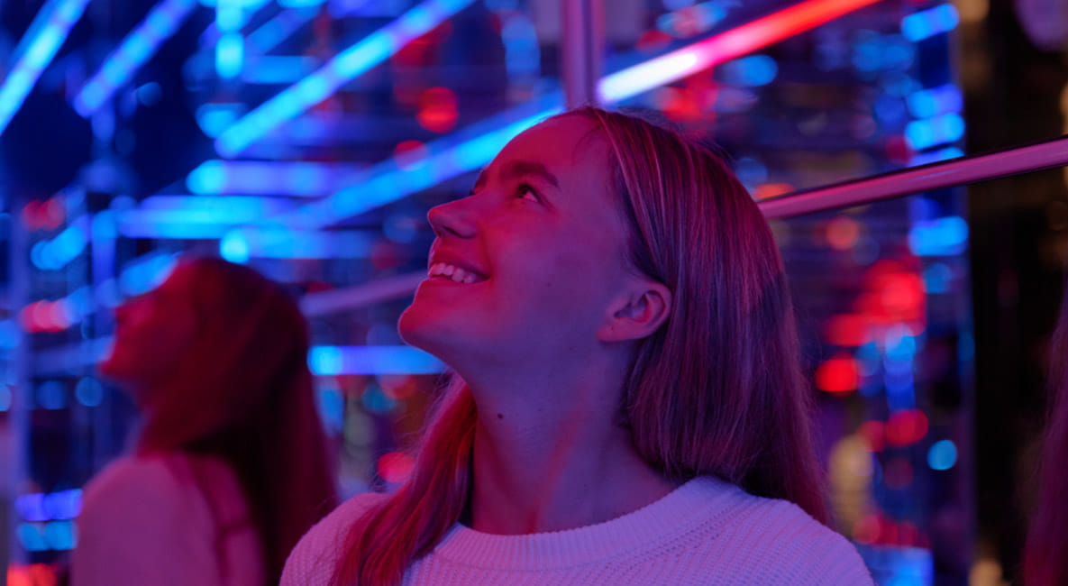 An image of a woman visiting the Moco Museum