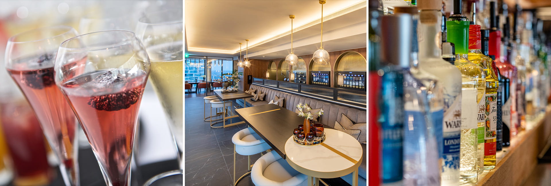 The exterior of the Discount Suit Company shop and secret bar in London. The building appears old-fashioned and houses a sign that should read ‘Discount Suit Company’, although some letters are missing in keeping with its timely décor. 