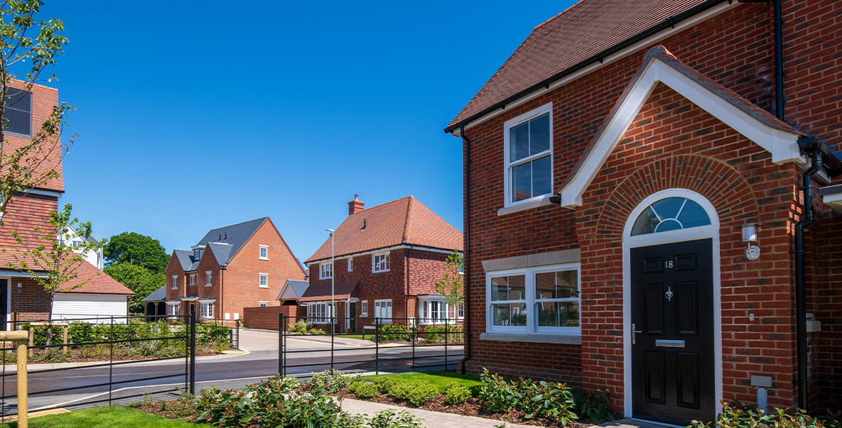 Exterior of houses from the Hollyfields development in Tunbridge Wells