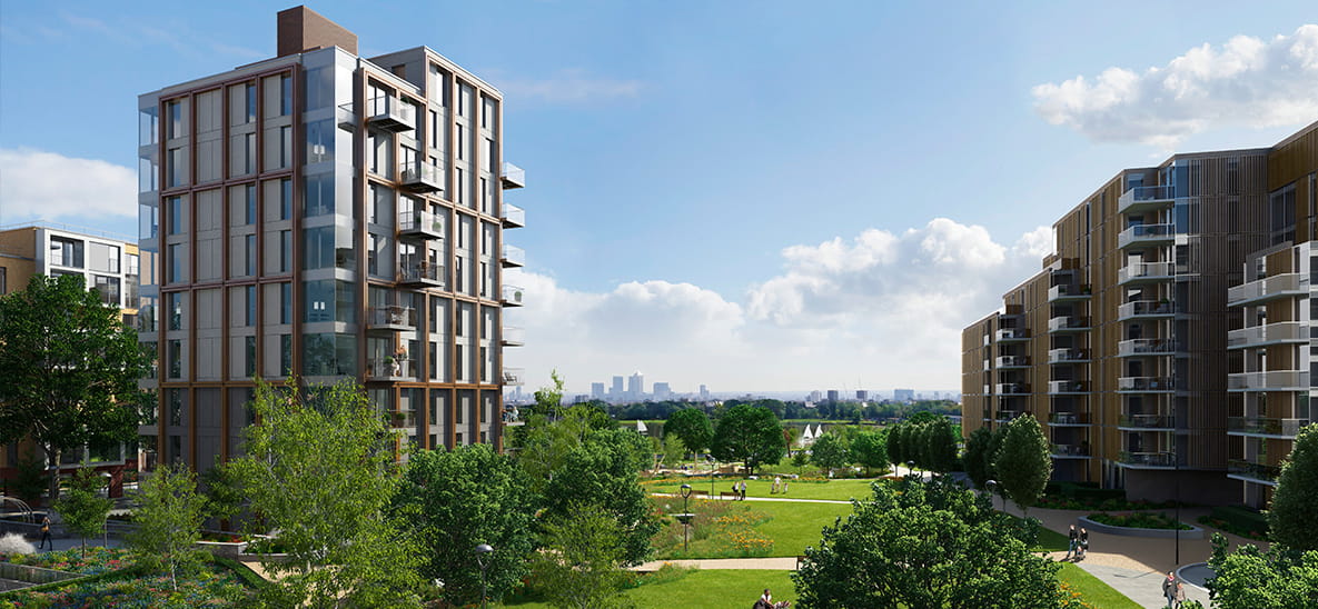 View of Berkeley Group’s Woodberry Down development in Finsbury Park