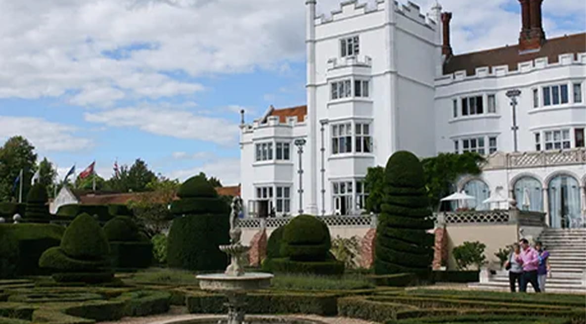 The outside of Danesfi eld House in Buckinghamshire.