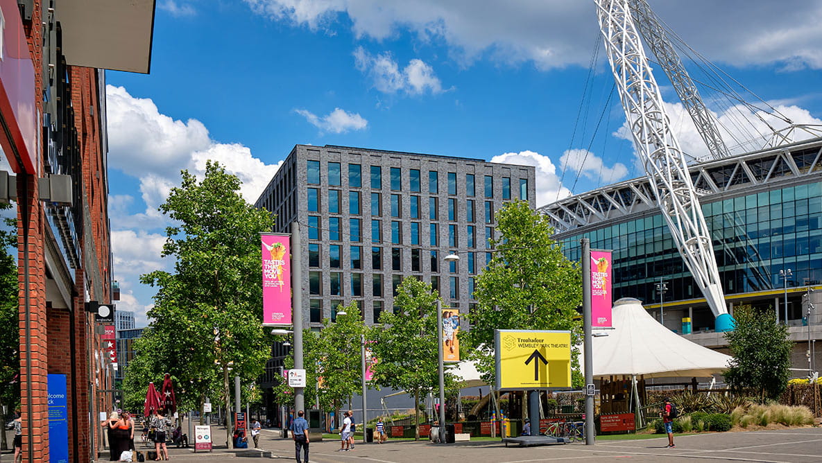 An exterior image of Wembley
