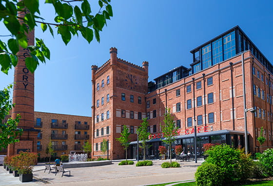 An exterior photograph of Horlicks Quarter
