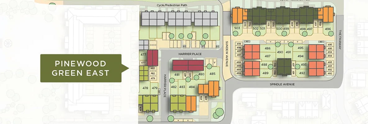 Site plan of one of our new build developments at Hartland Village