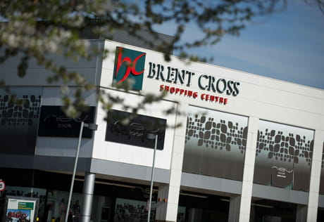Brent Cross shopping mall exterior façade. 