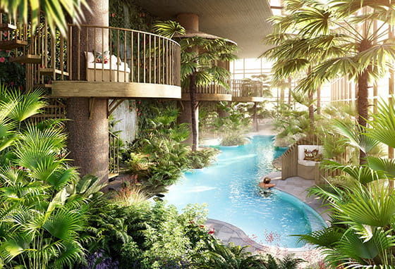 An interior CGI of the Bamboo Sanctuary Facilities at Wandsworth Mills