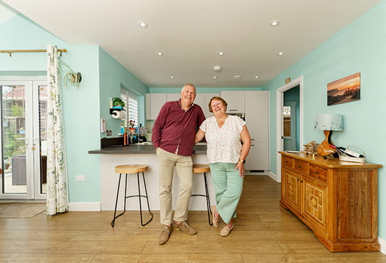 Keith and Kate enjoying their new home