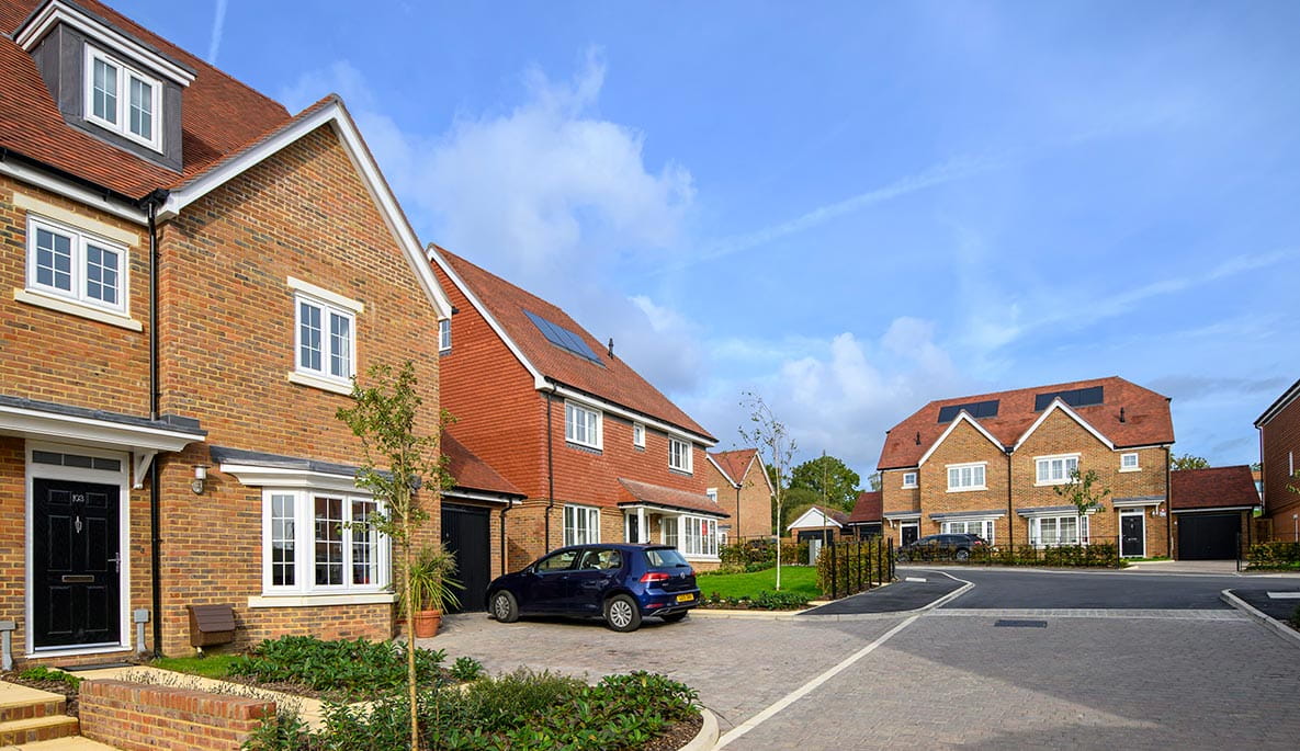 The outside of a property in the Hollyfields development in Tunbridge Wells.