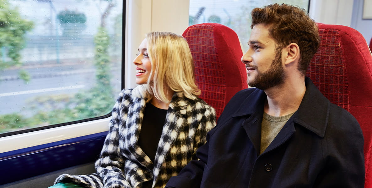 A couple on the train.