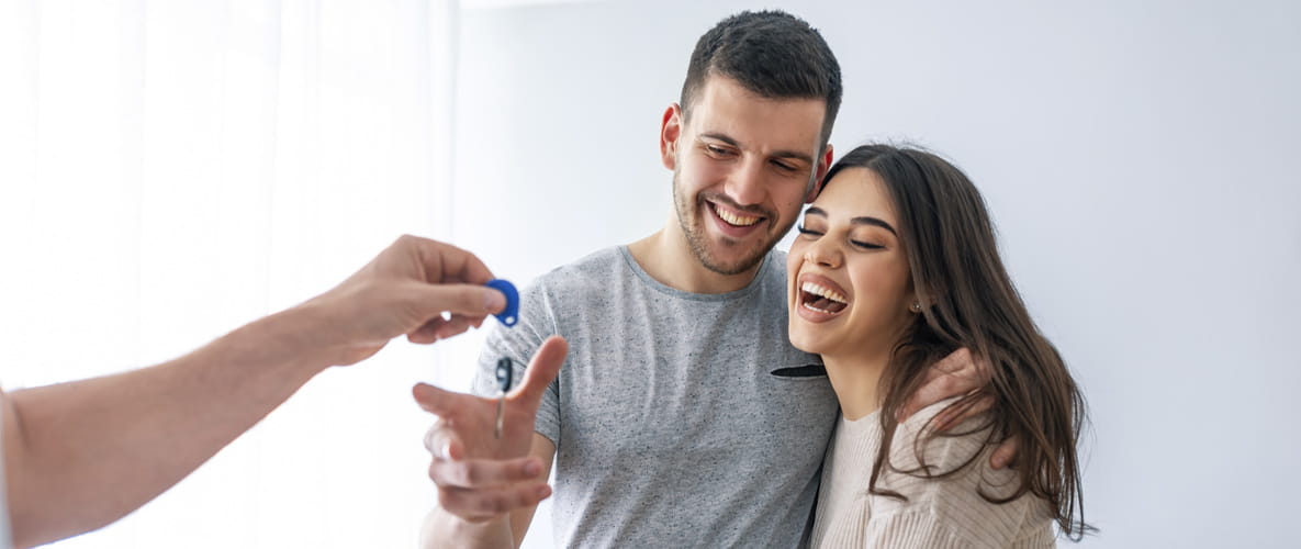 First time buyers purchasing a new home
