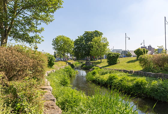 Image of Staines-upon-Thames, a commuter town near London. 
