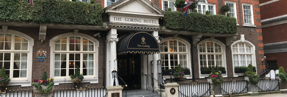 The traditional exterior of The Goring in London. 