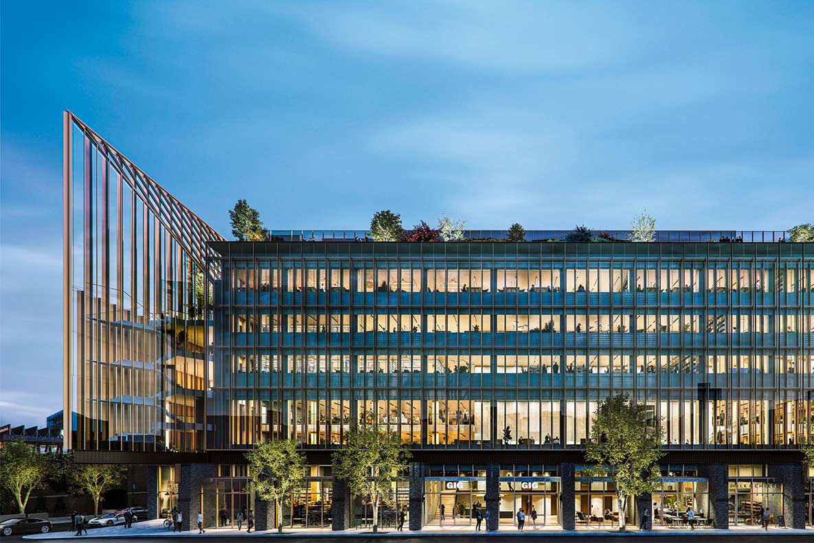 CGI of modern office building