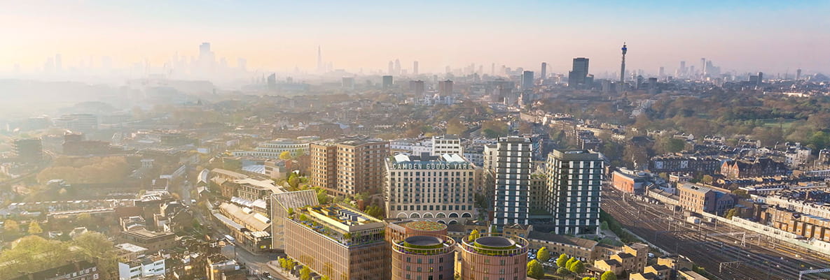 Camden Goods Yard and surrounding areas viewed from above