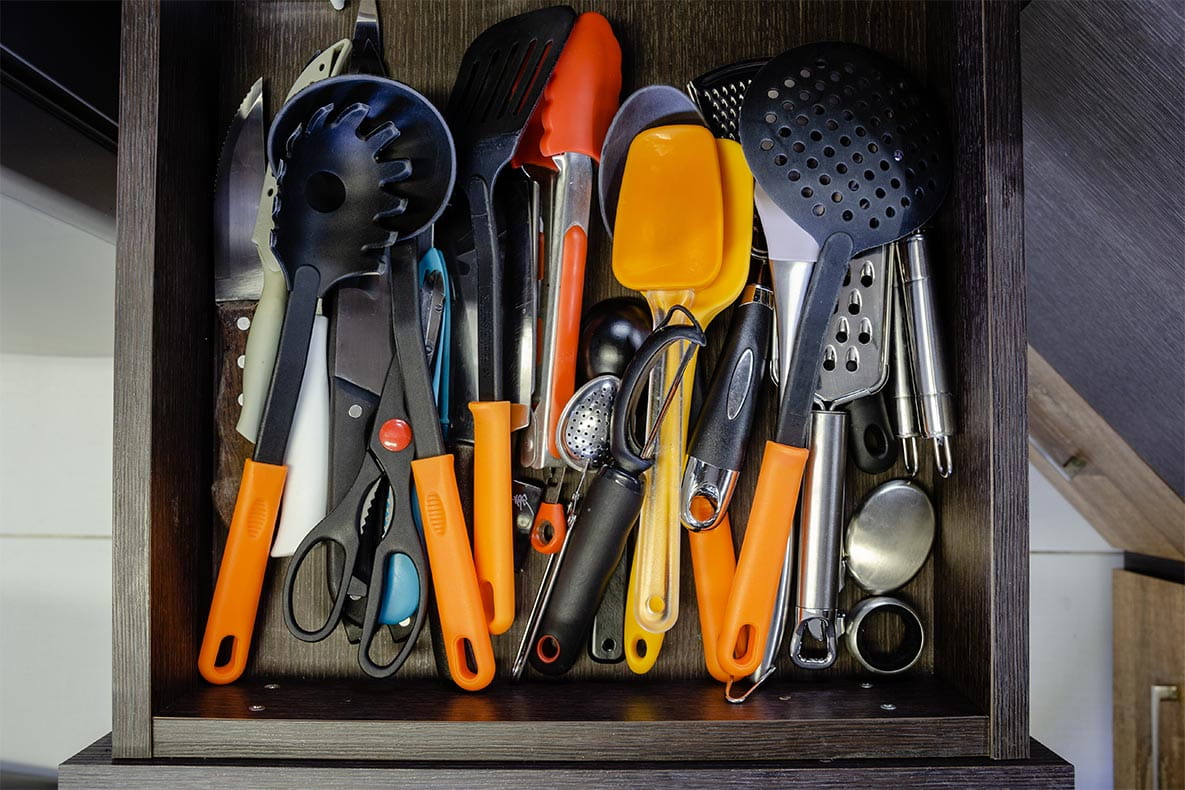 Sorting out a utensil drawer