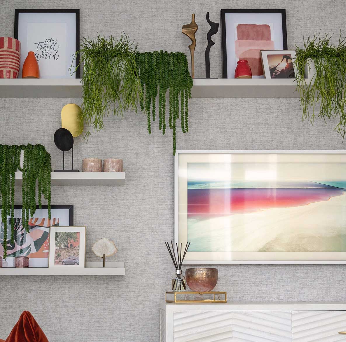 A beautifully decorated wall in a new build home by Berkeley Group.