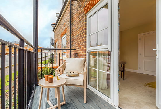 Spring Hill, Manor House apartment, balcony with development views