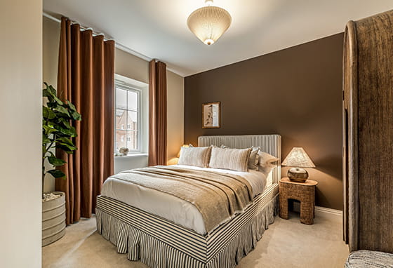 Spring Hill, Manor House apartment, spacious bedroom with warm lighting