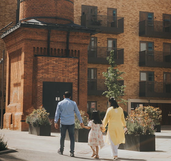 An image of the family walking around Horlicks Quarter