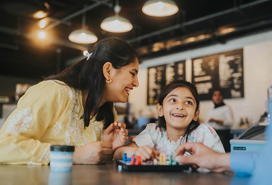 An image of the family in the cafe on Horlicks Quarter