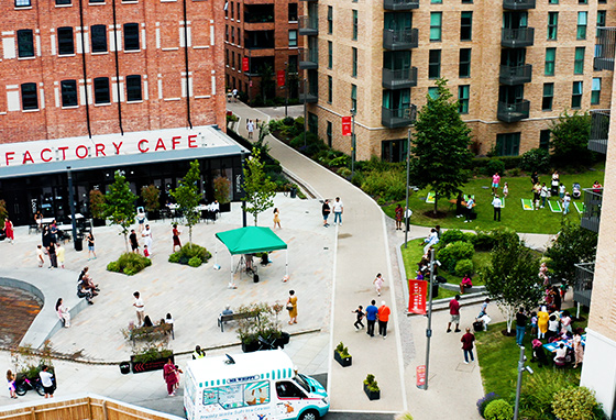 An exterior image of the Horlicks Cafe and Square