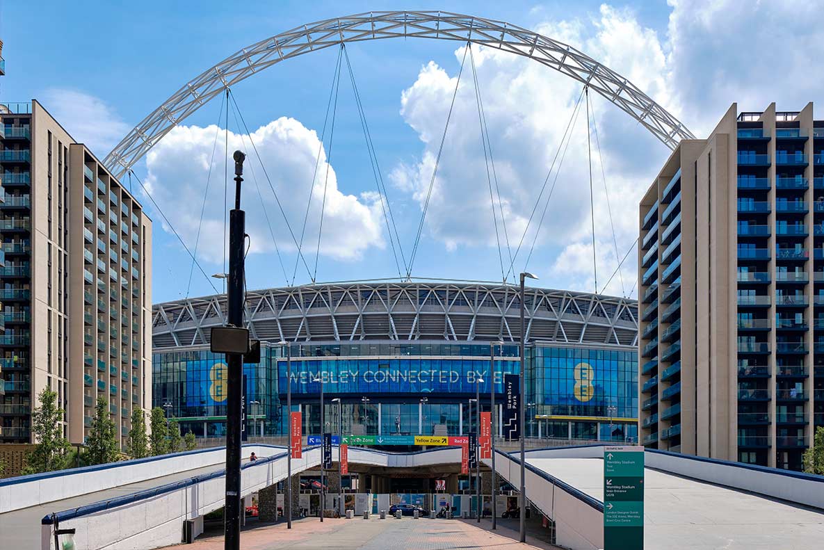 An image from the front of Wembley