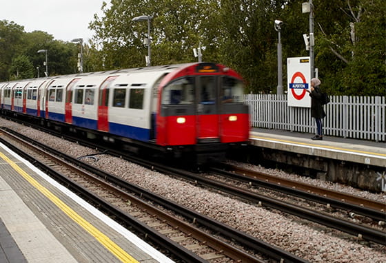 An image of a train at the station