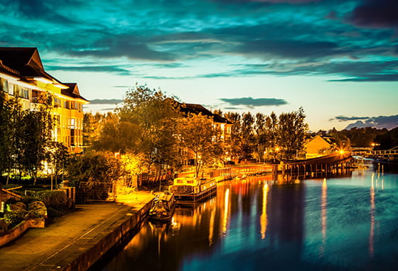 Reading river at night