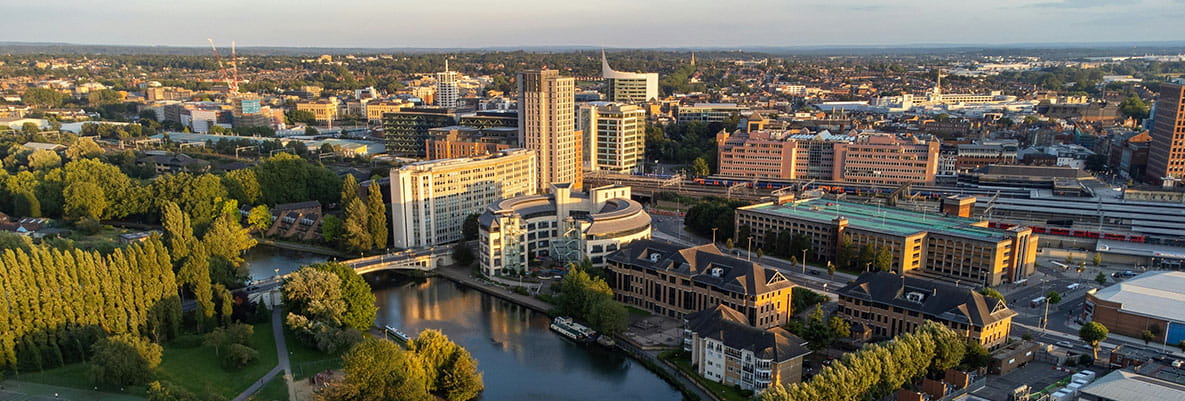Aerial view of Reading
