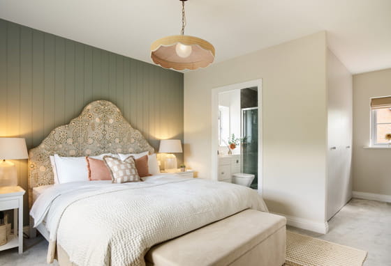 Master bedroom of 5 bedroom showhome in Kent