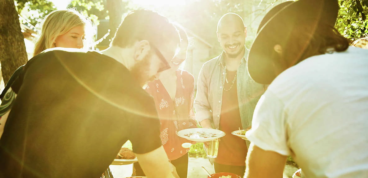 Friends hanging out together in the sun.
