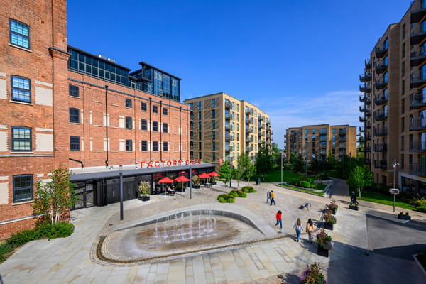Courtyard with central water feature.