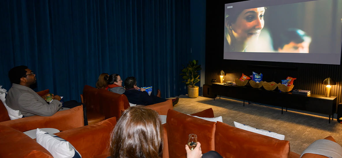 Residents’ cinema room with reclining seating