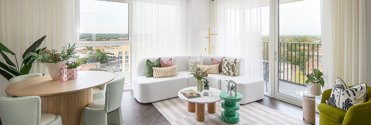 An interior living and dining of a Berkeley Showhome