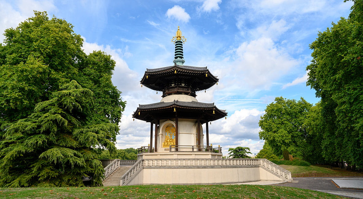 The Peace Pagoda at Battersea Park.