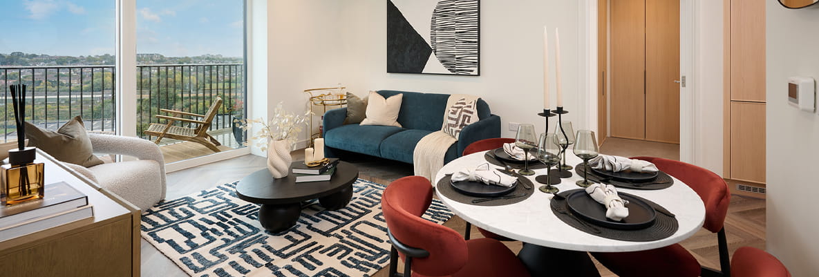 CGI of a living room at Silkstream