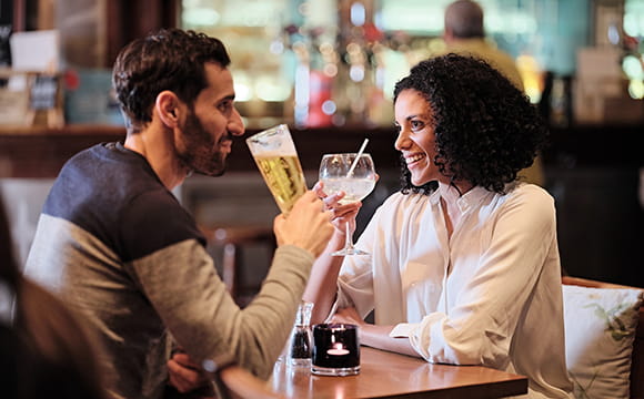 Image of people drinking in a pub