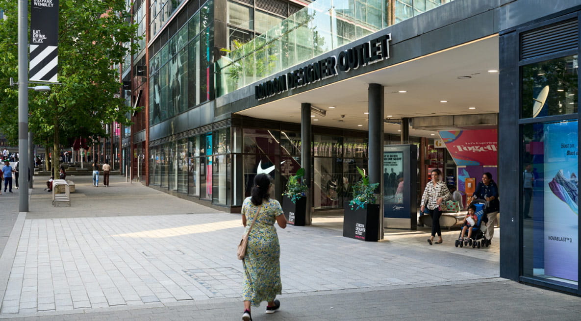 An image of a woman shopping in Wembley town centre
