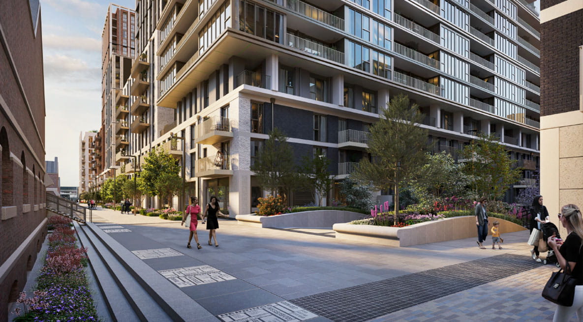 Local residents using Pennington Quay walkway