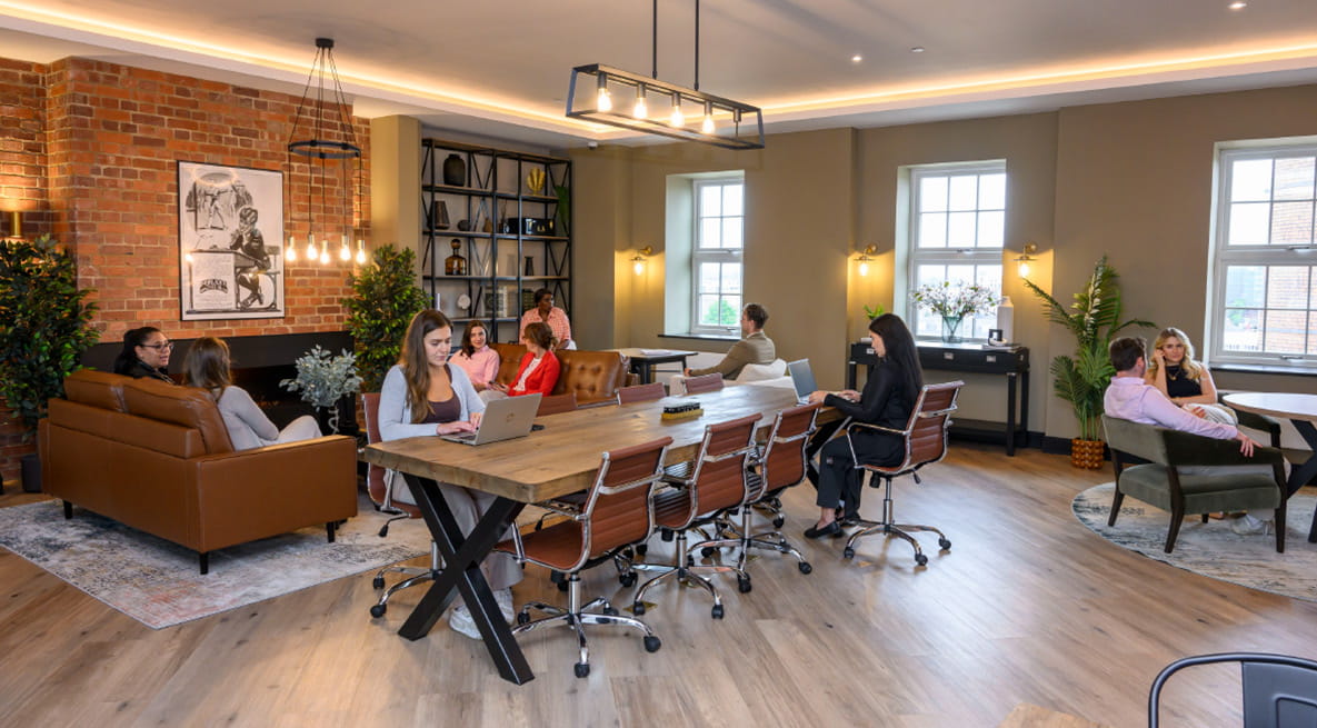 Residents using the co-working space at Horlicks Quarter