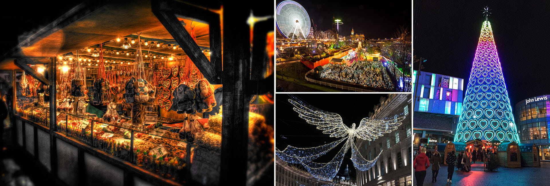 A collage of four festive-themed images.