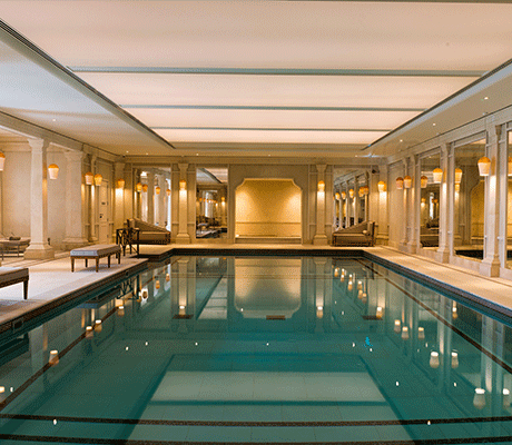 The inside of Cliveden House—a luxury spa hotel based in Berkshire. Featuring a swimming pool and classic contemporary décor to complement a romantic spa break.