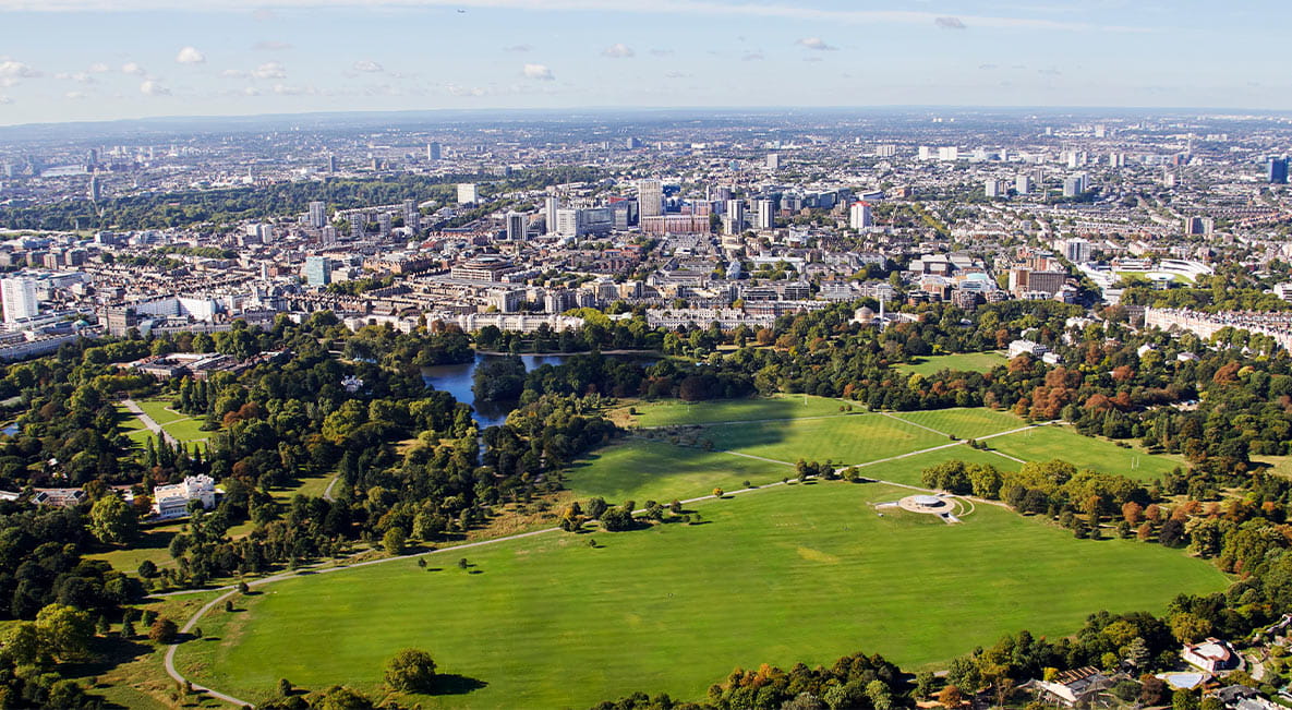 A birdseye view of Regent’s Park.