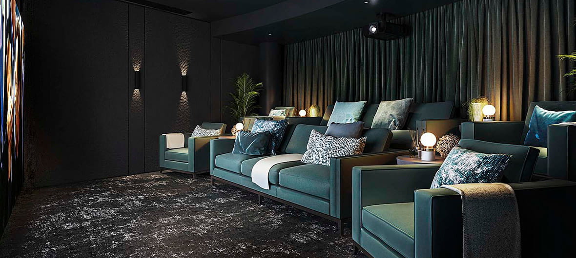 A cinema room at home.